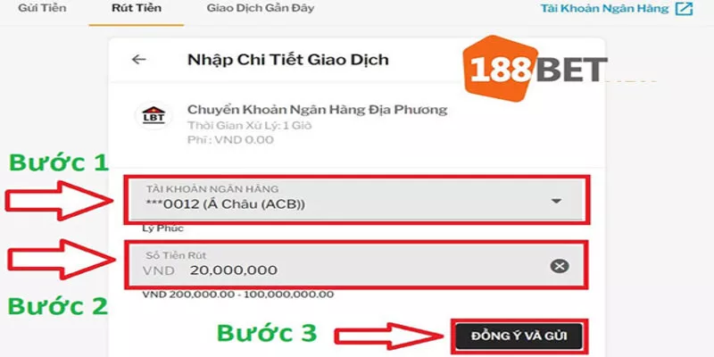 Các bước rút tiền tại hệ thống diễn ra nhanh chóng